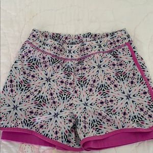 Vibrant geometric print athletic shorts